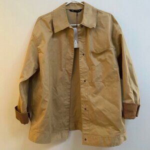 Zara Shirt Jacket with Striped Cuffs M